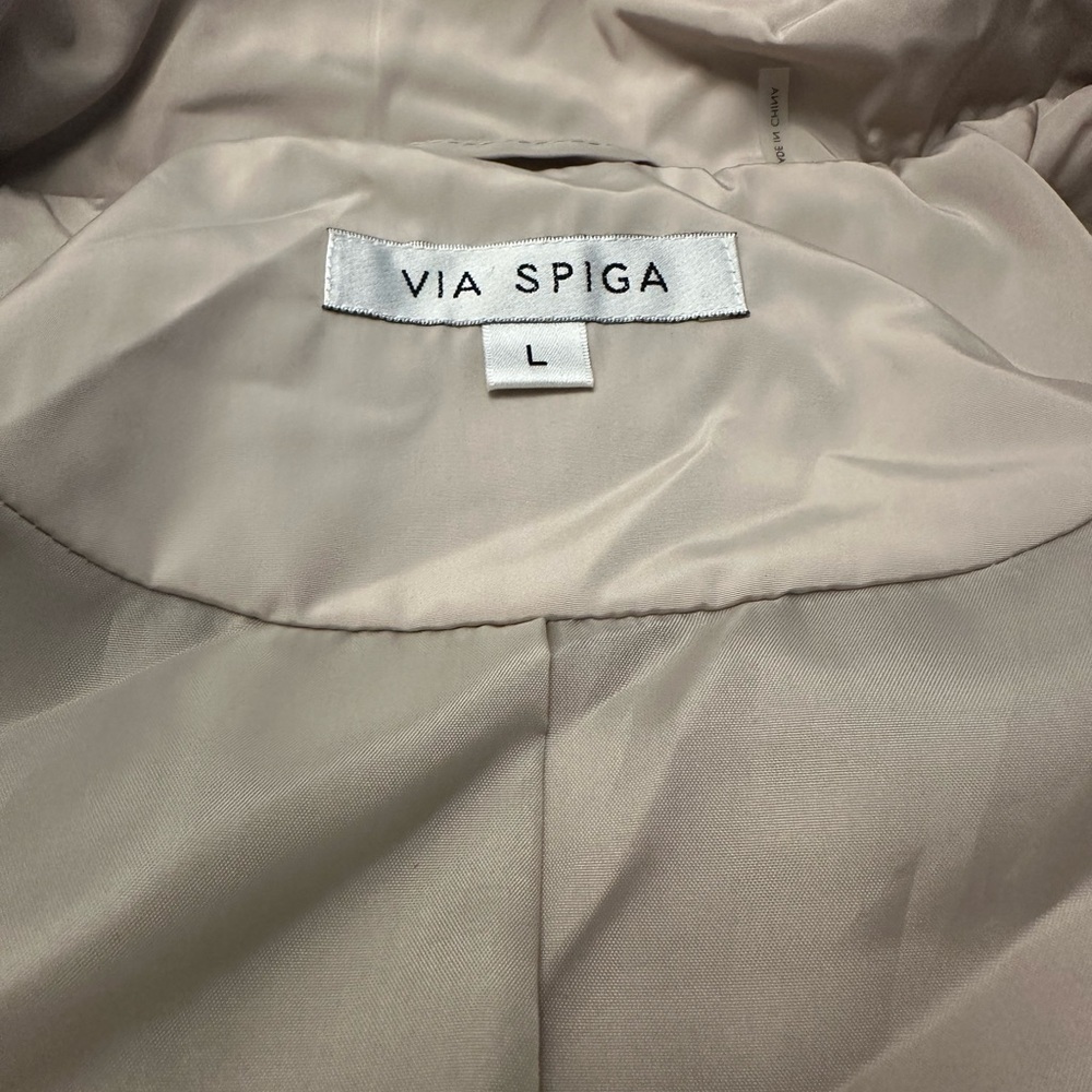 Via Spiga Water Resistant Packable Rain Coat Jacket Womens Large NWT - Picture 2 of 11